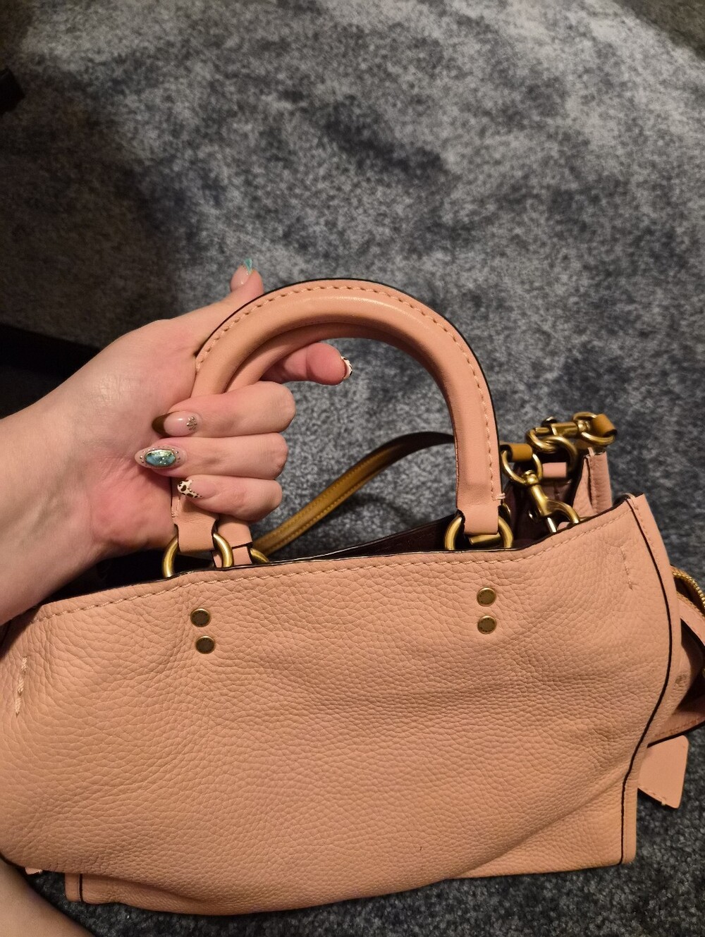 Coach Pebbled Leather Rogue Satchel with Gold Hardware PEONY - Picture 5 of 9